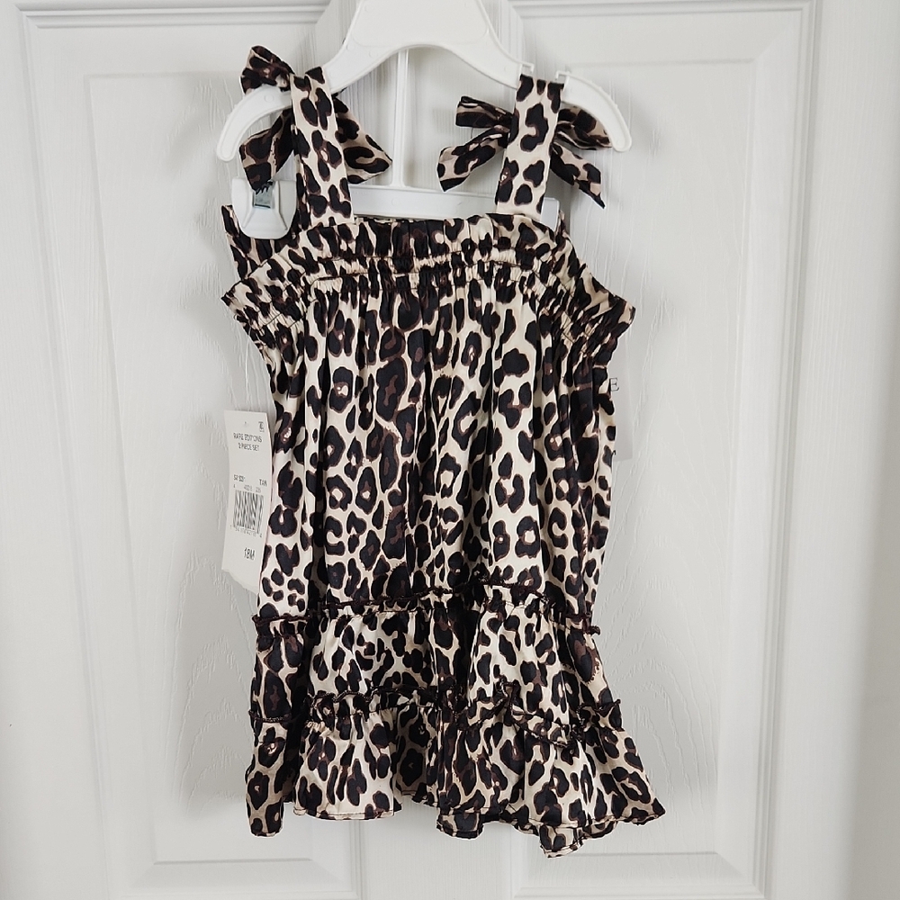 Rare Editions Brown Leopard Print Dress